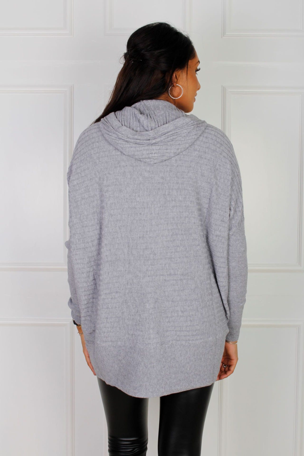 Hoodie mit Glimmerbändern, grau