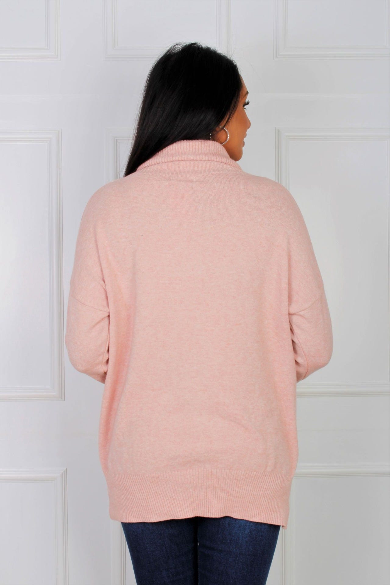 Elvira Rollkragenpullover mit Sternmotiv, rosa