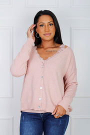 Elana cardigan m. stjerne, Rosa