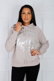 Dana hoodie m. peace, Beige