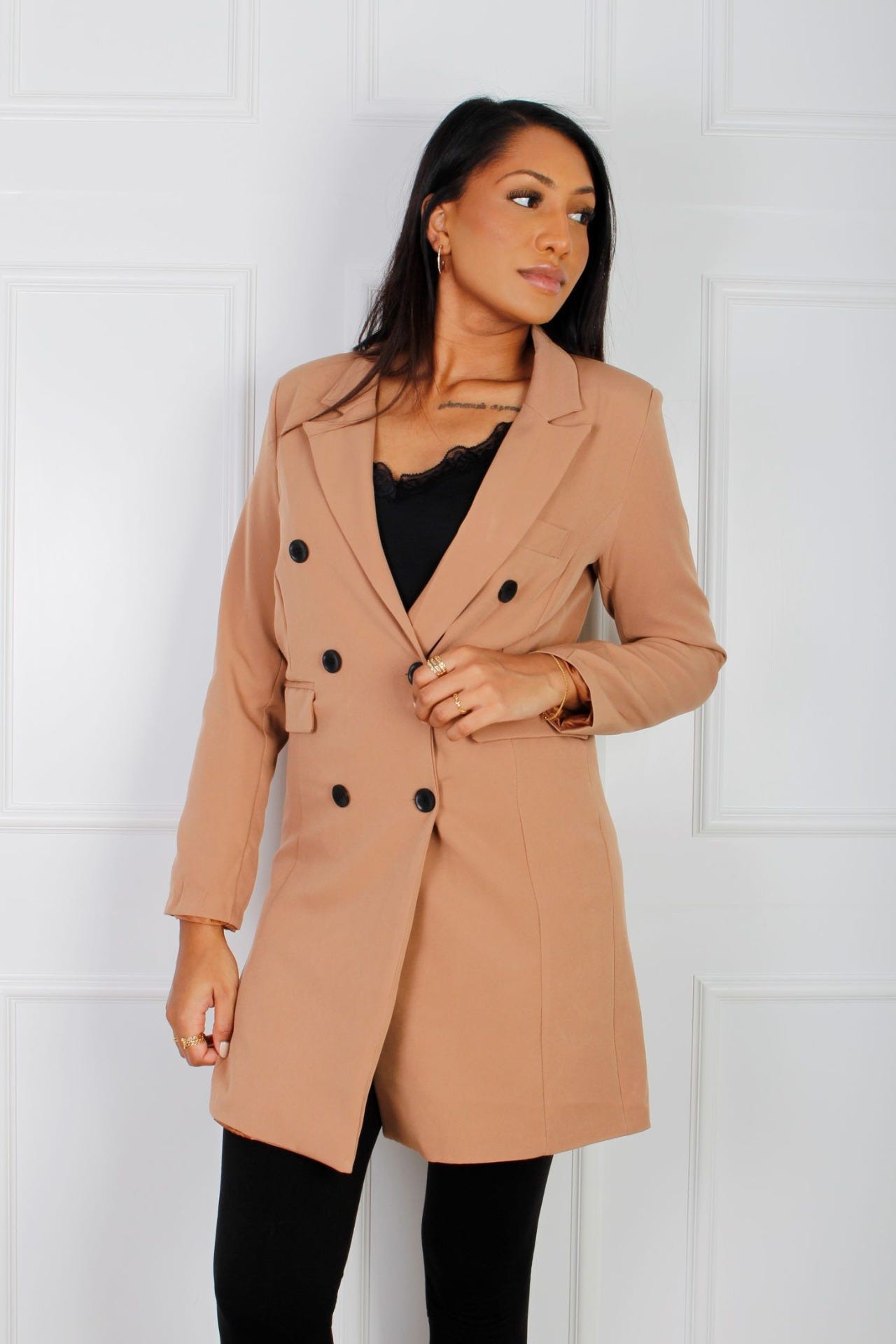 Clara blazer kjole, beige