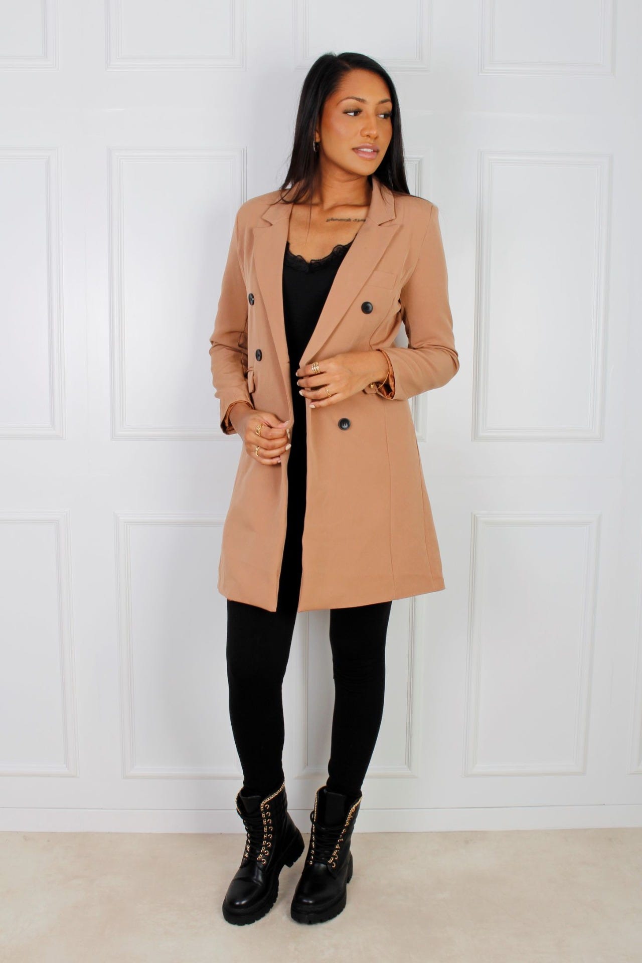 Clara blazer kjole, beige