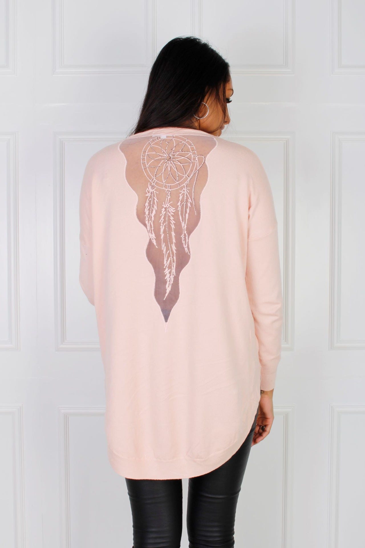 Bluse mit Traumfängermotiv, rosa