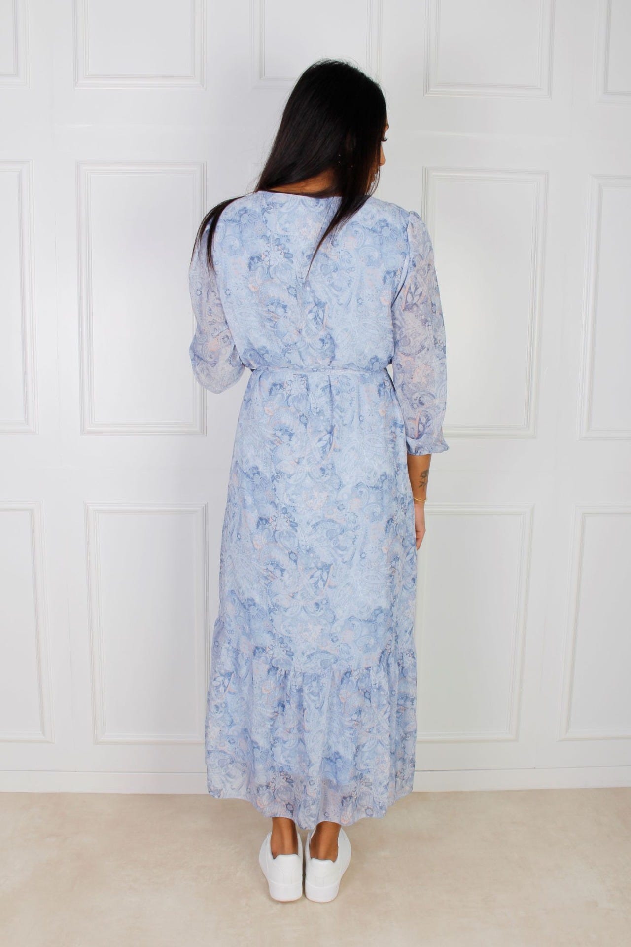 Ida Maxikleid mit Paisleyprint, blau