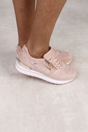 Sneakers med guld detaljer, Rosa