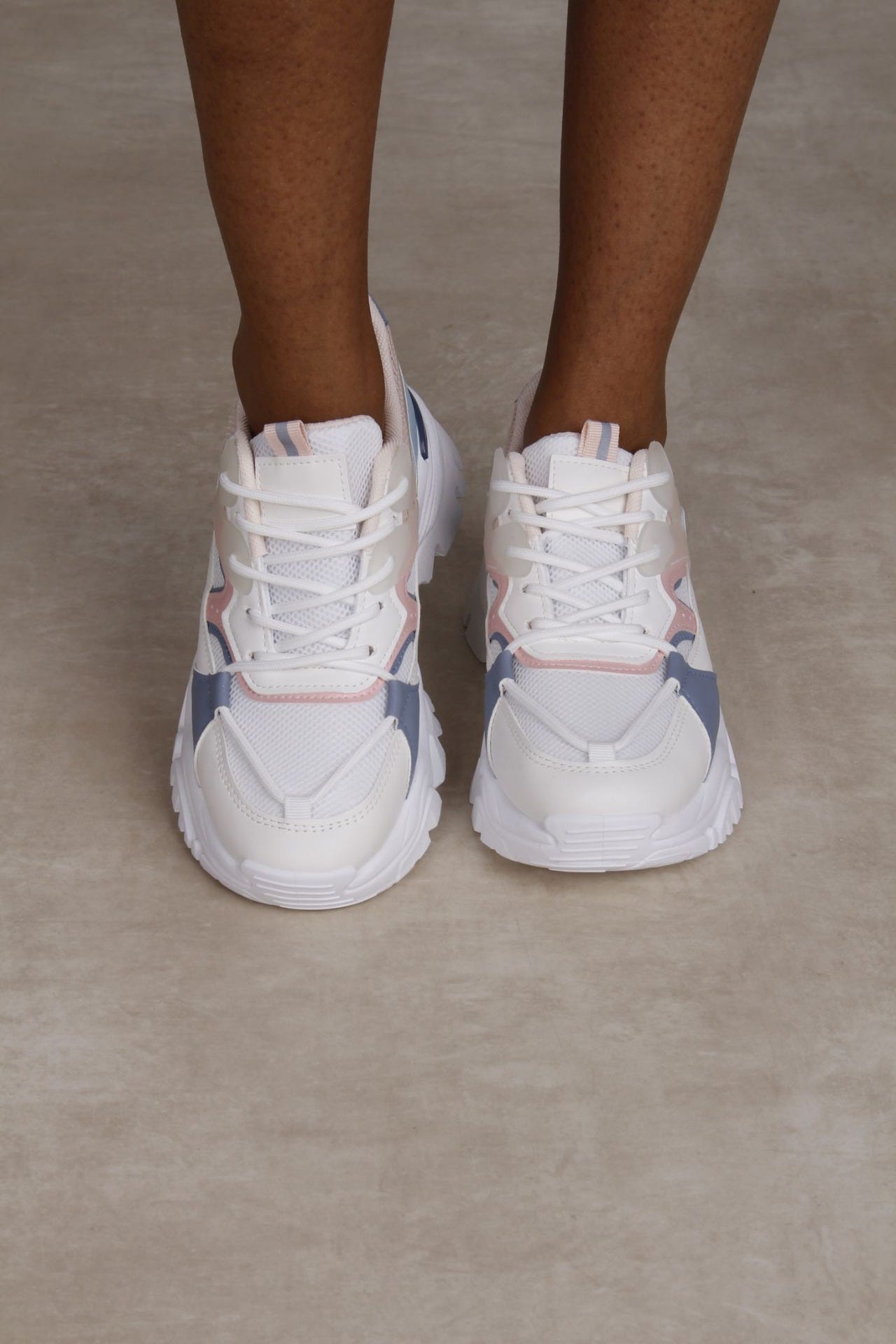 Chunky Sneakers, blau/rosa