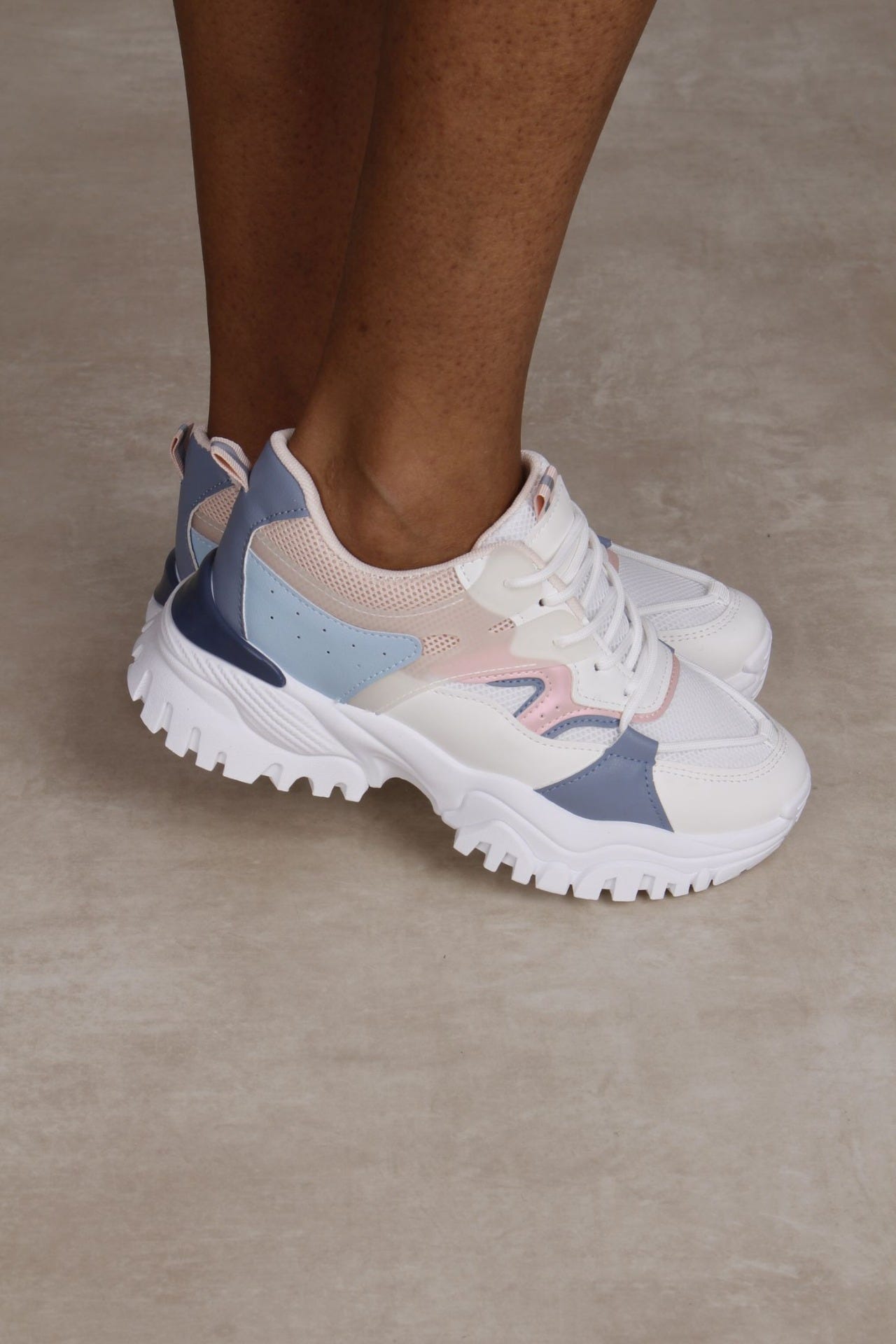 Chunky Sneakers, blau/rosa