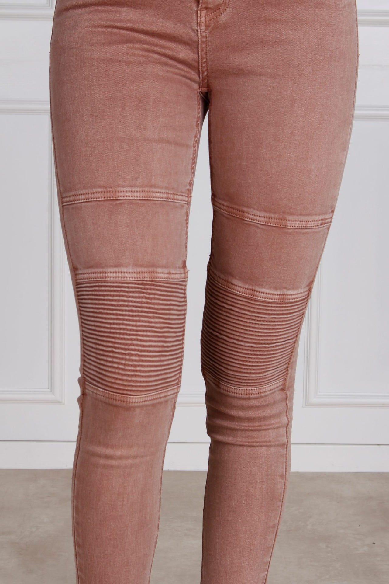 Biker jeans, rosa