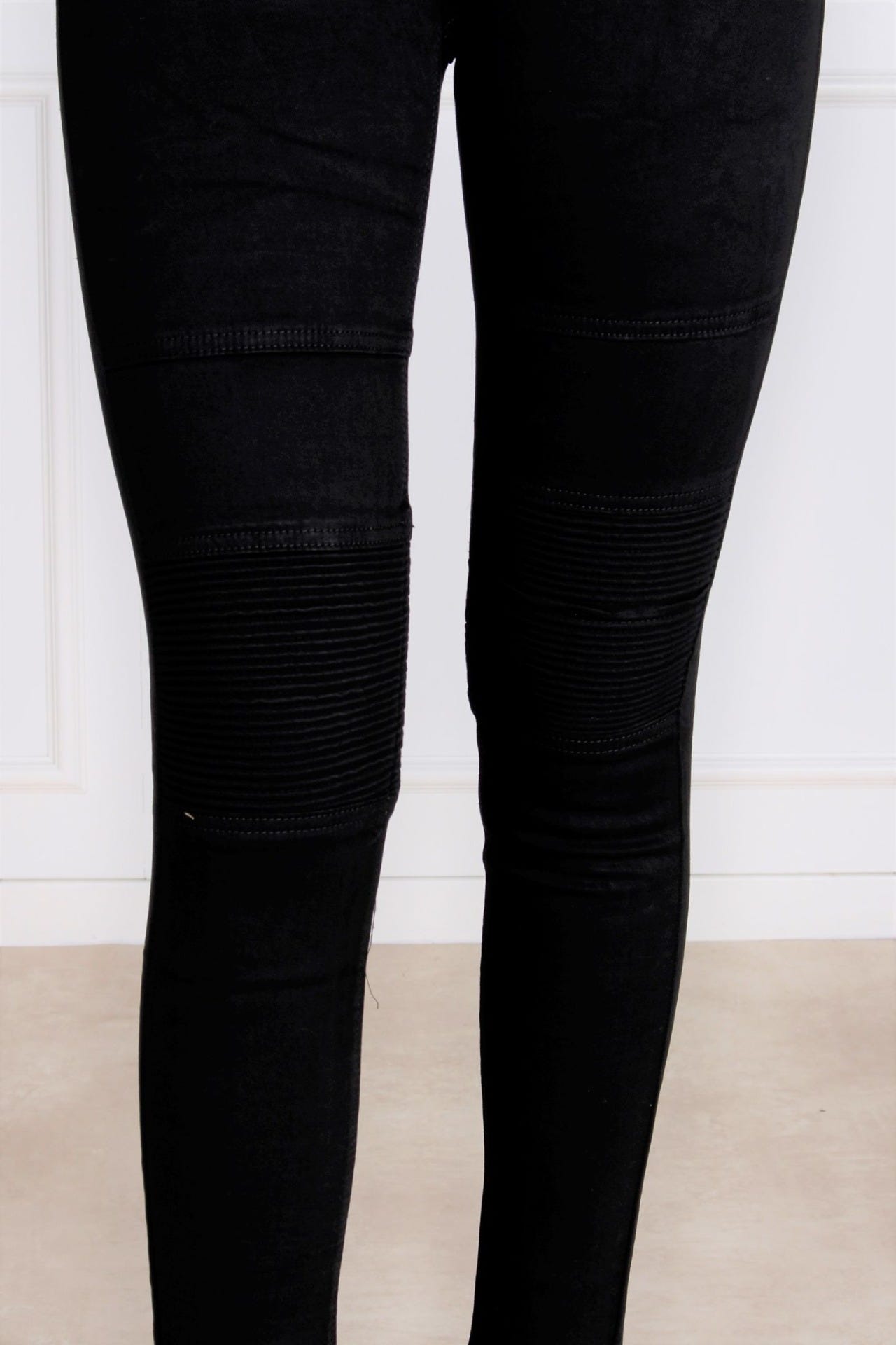 Biker Jeans, schwarz