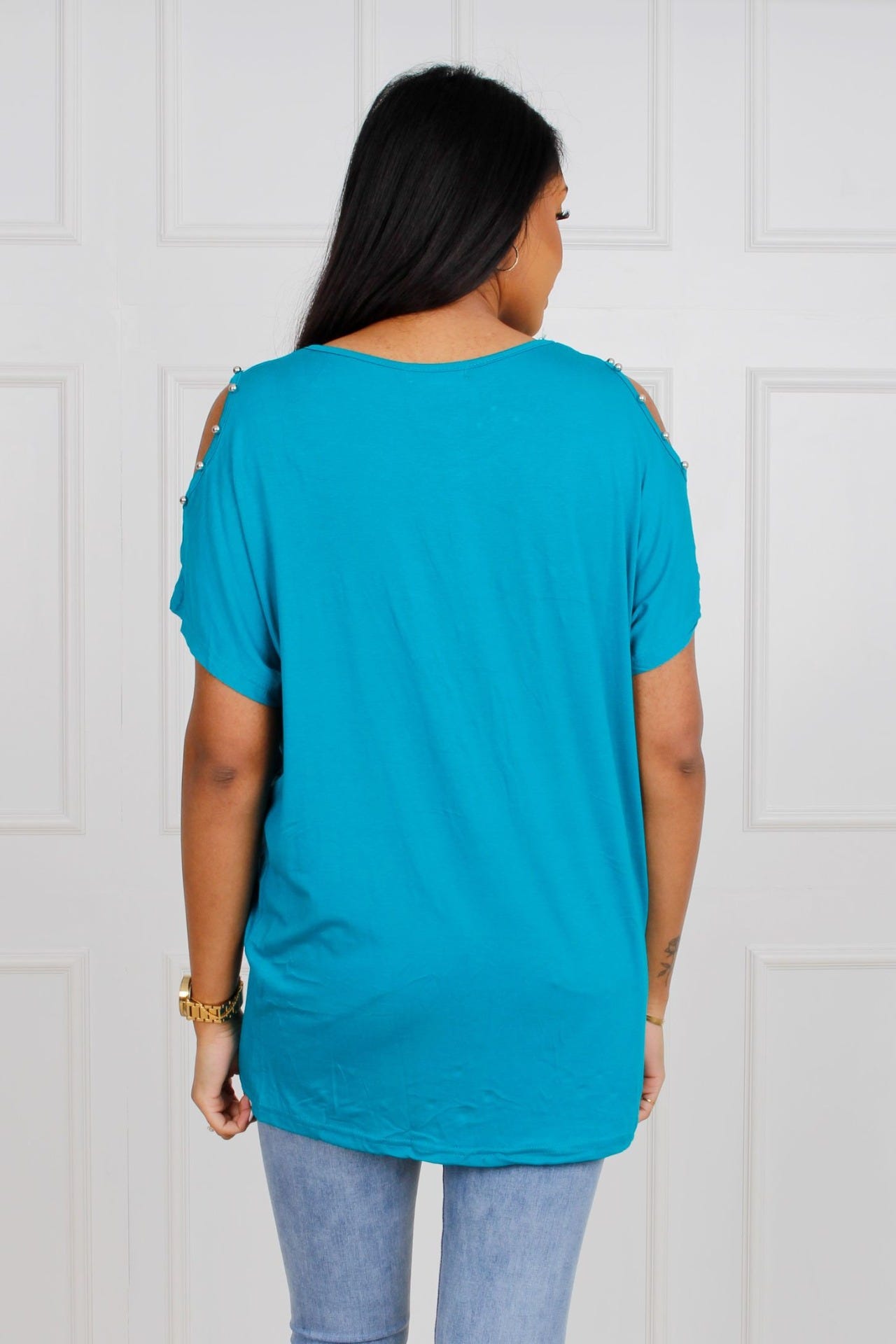 T-Shirt mit Sternmotiv, aqua