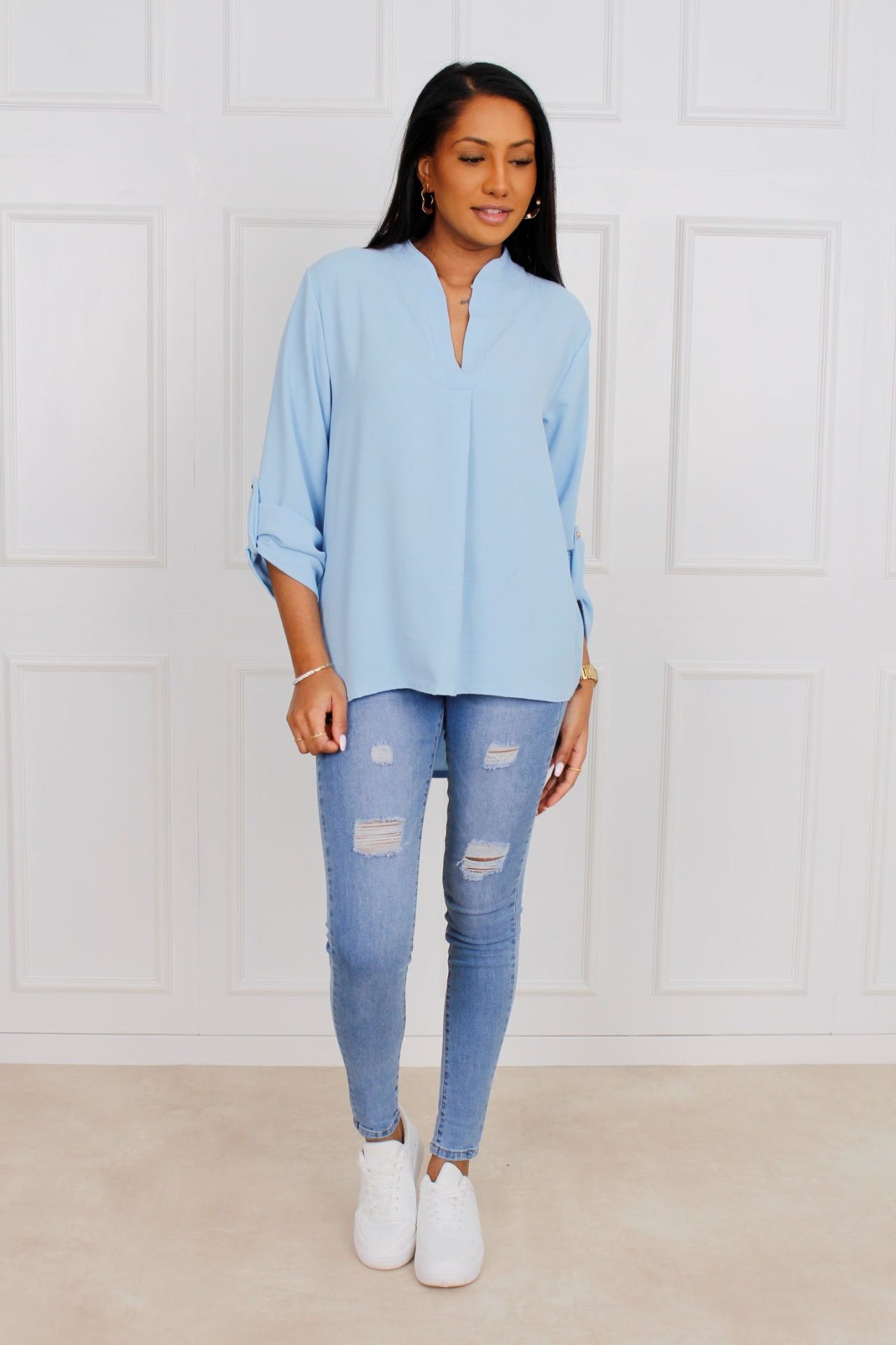 Adeline bluse, sky blue