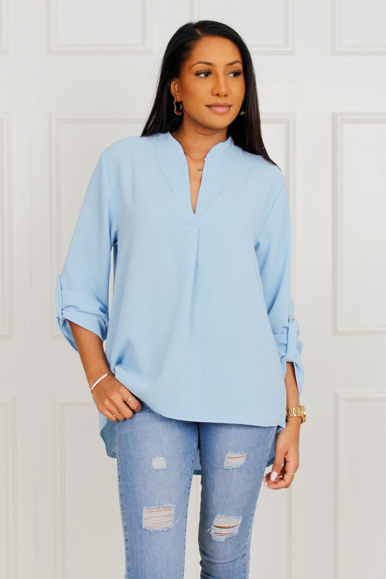 Adeline Bluse, himmelblau