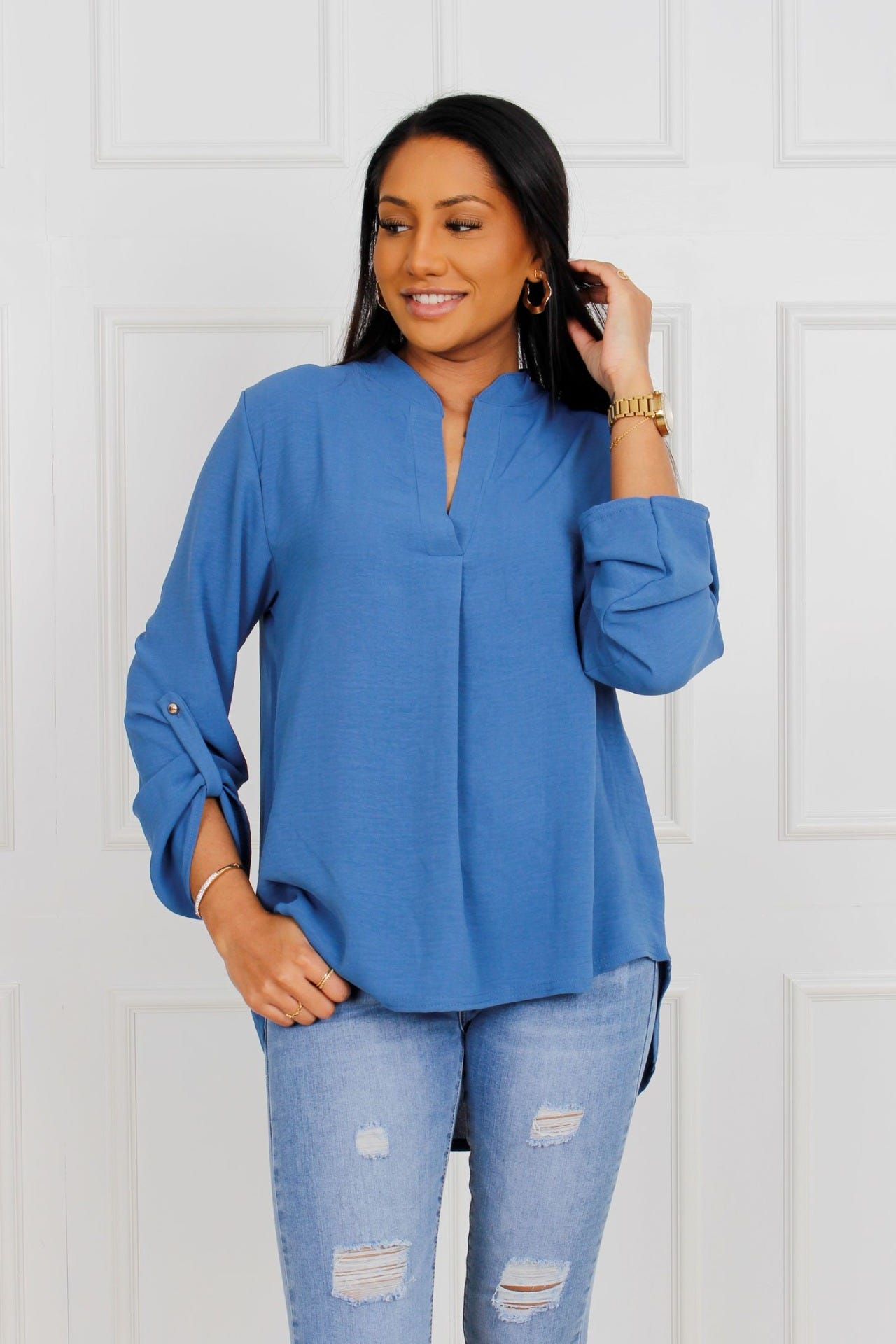 Adeline Bluse, blau