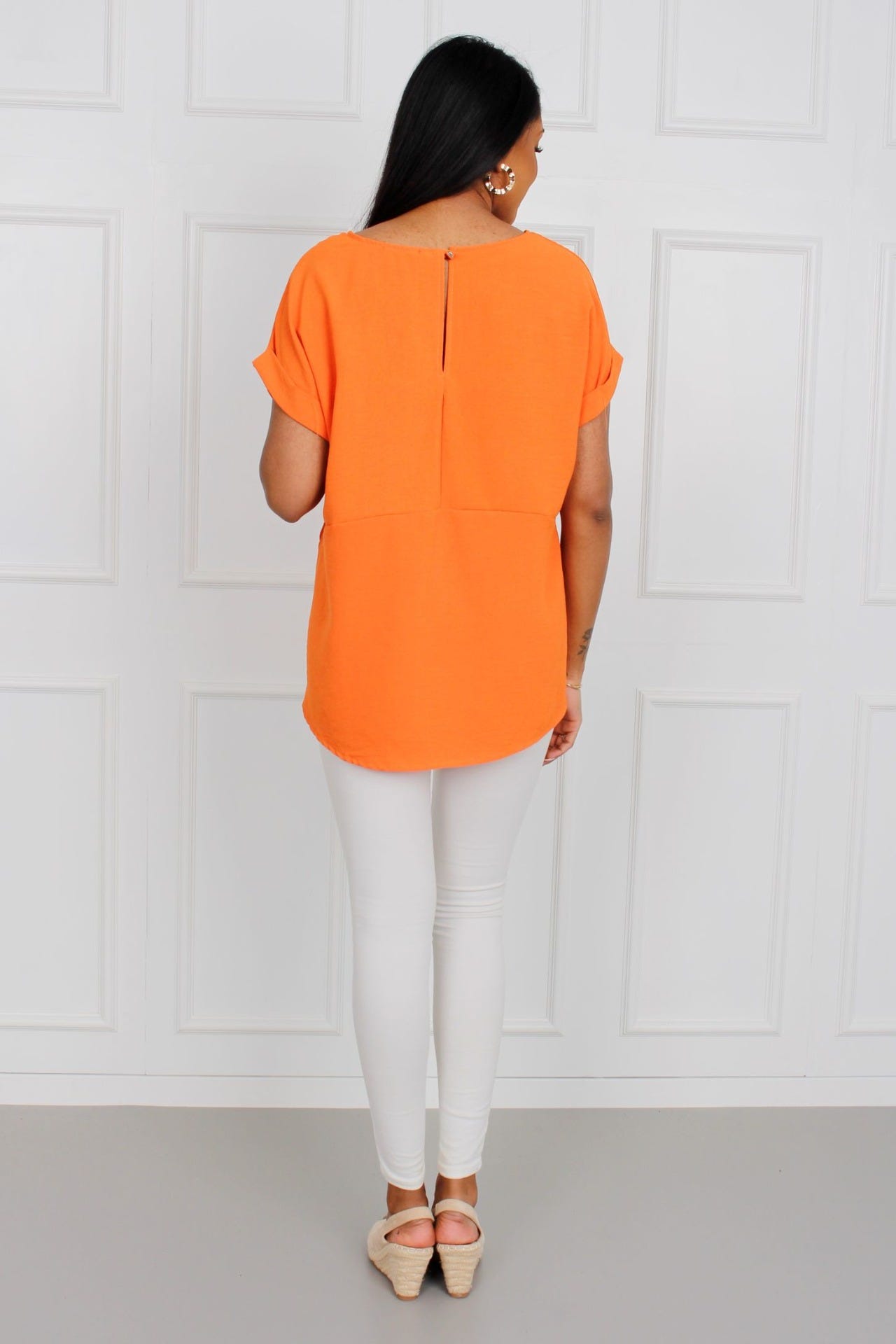 T-Shirt mit Tasche, orange