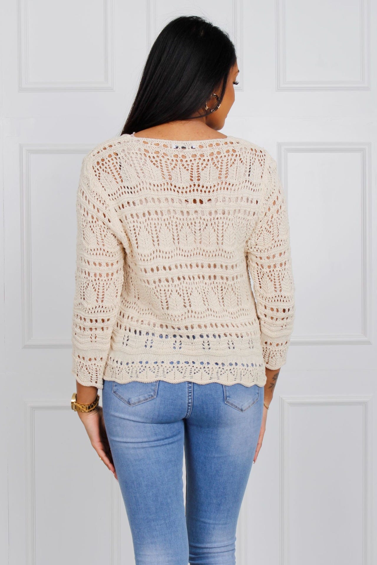 Strickbluse, beige