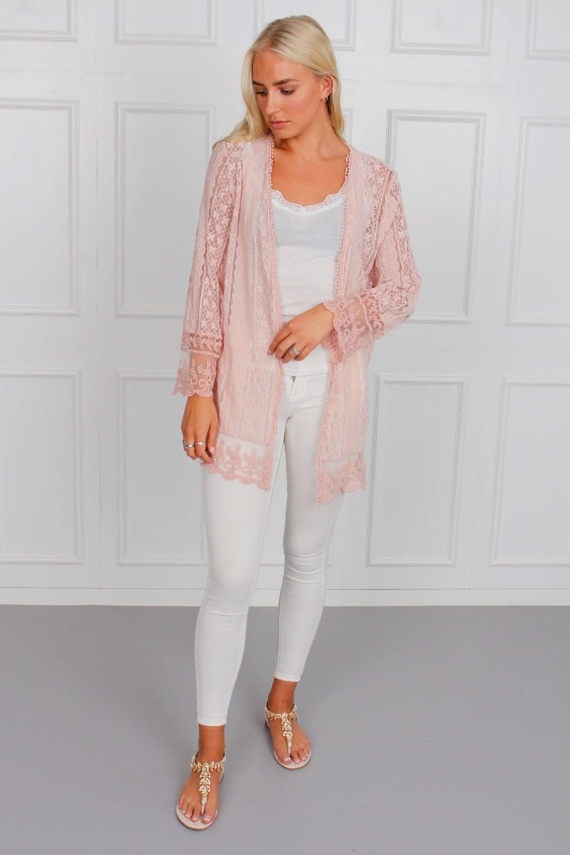 Anna blonde kimono, rosa