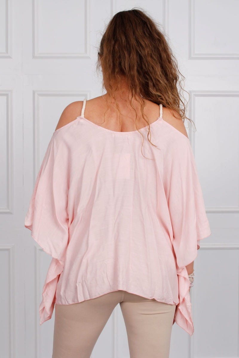 Top mit Details, pink