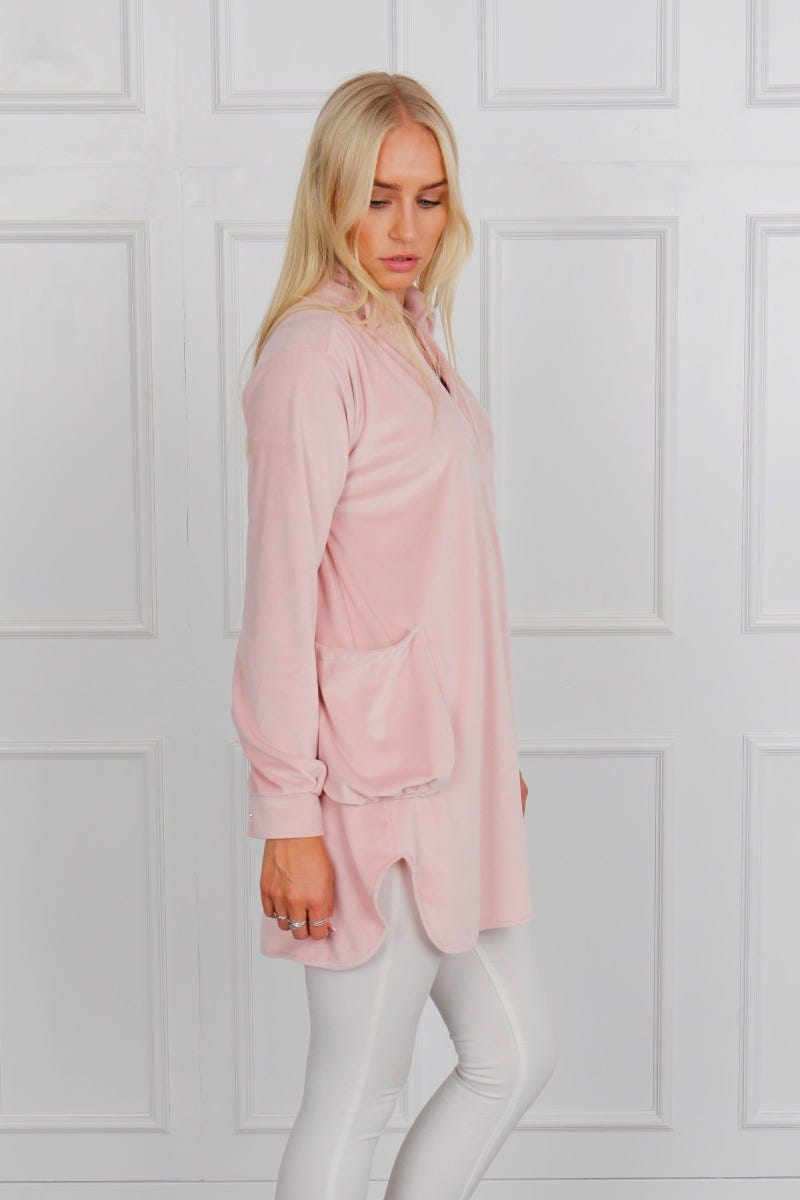 Velour trøje, rosa