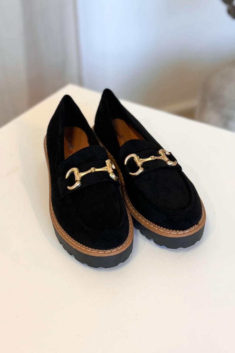 Loafers m. spænde detalje Sort