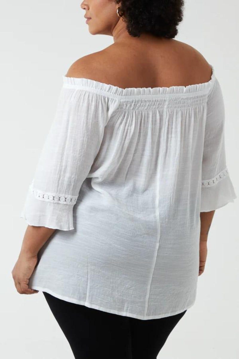 Top m. off the shoulder Hvid