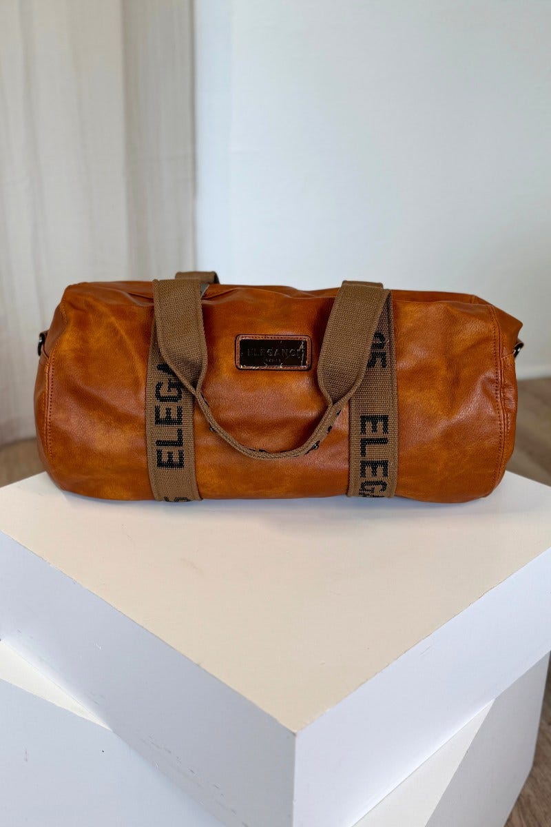 Reisetasche in Lederoptik Camel