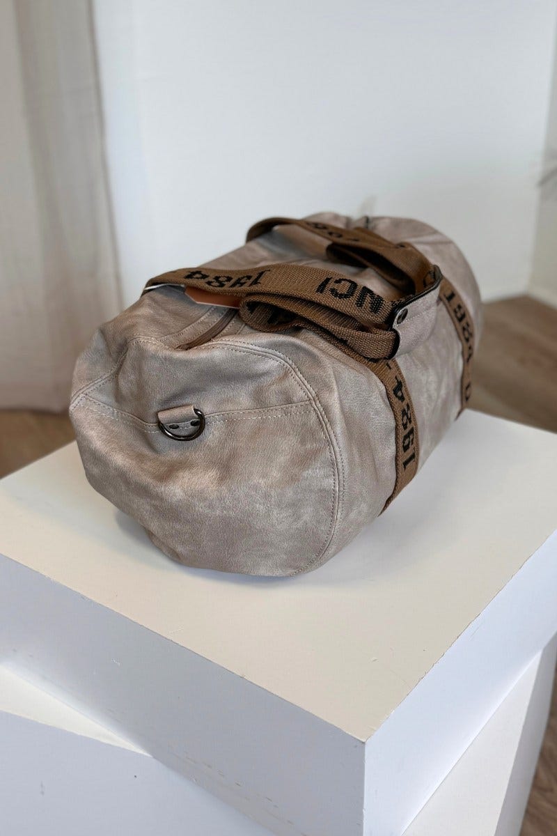 Reisetasche in Lederoptik Taupe