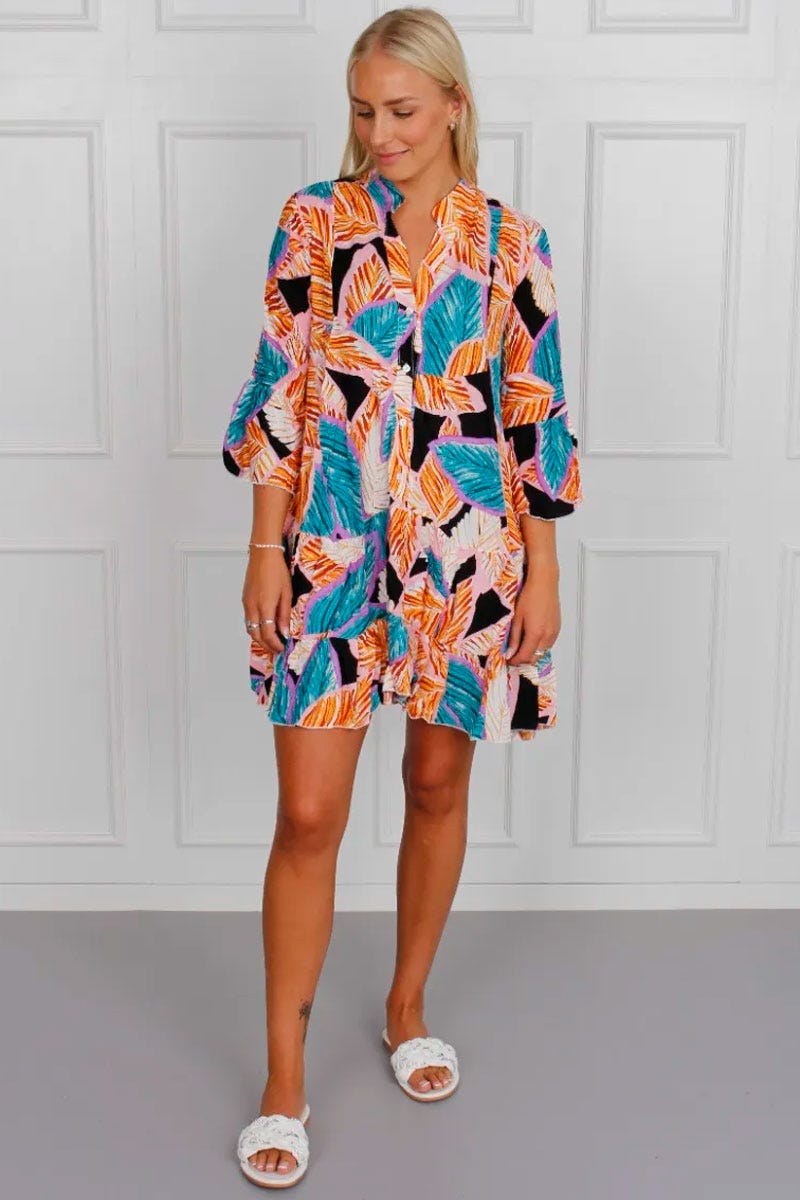 Tunika mit Print, orange/lila