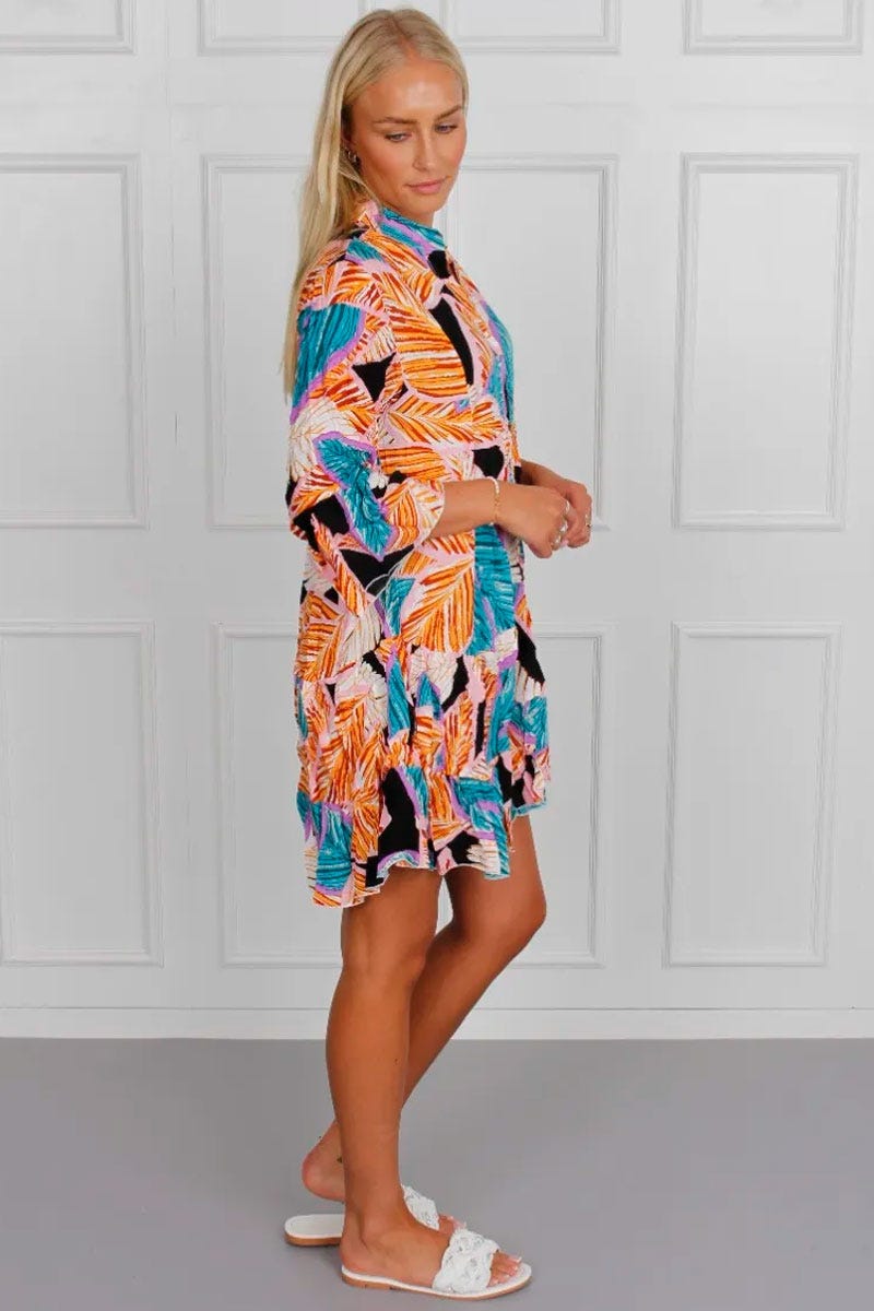 Tunika mit Print, orange/lila