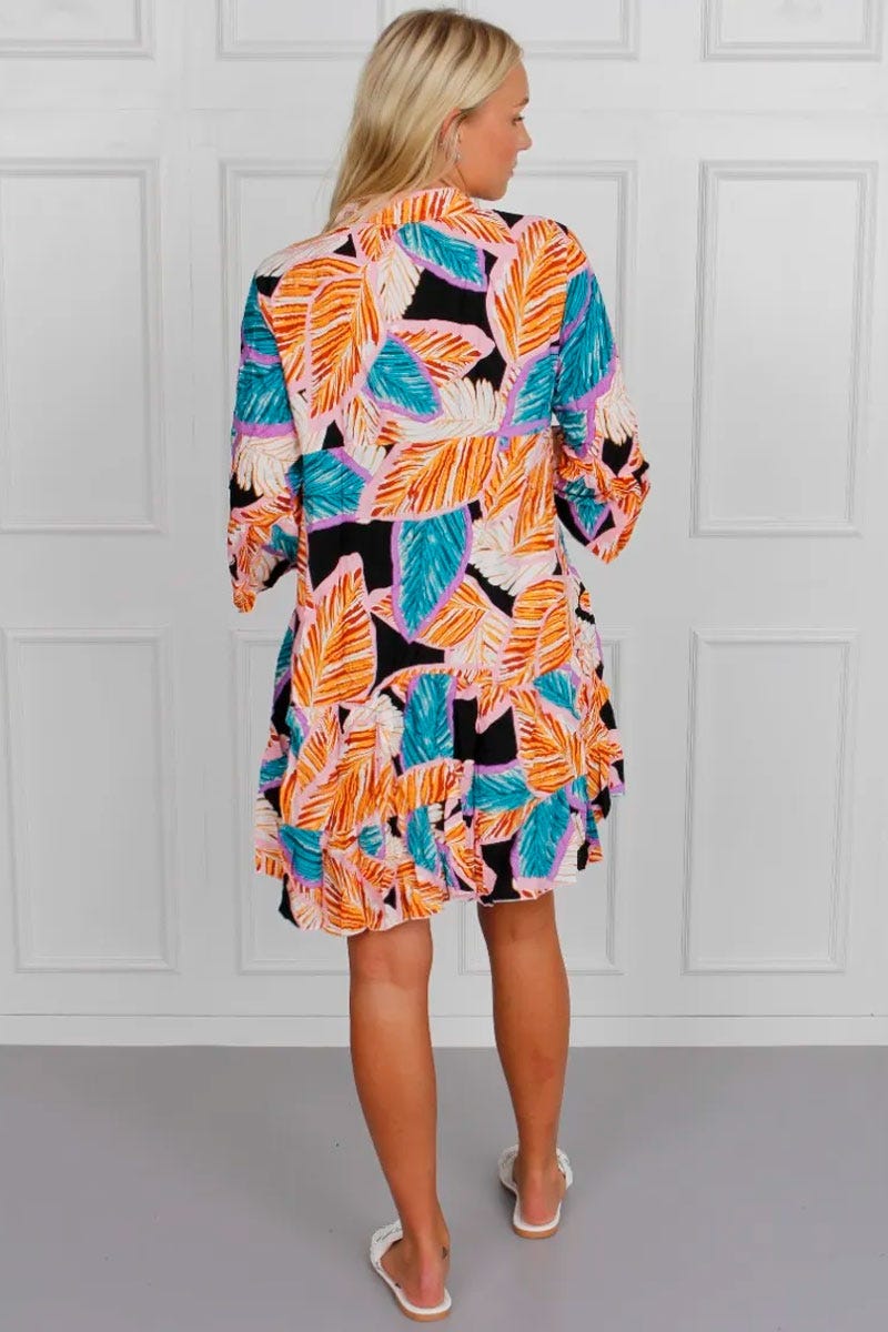 Tunika mit Print, orange/lila