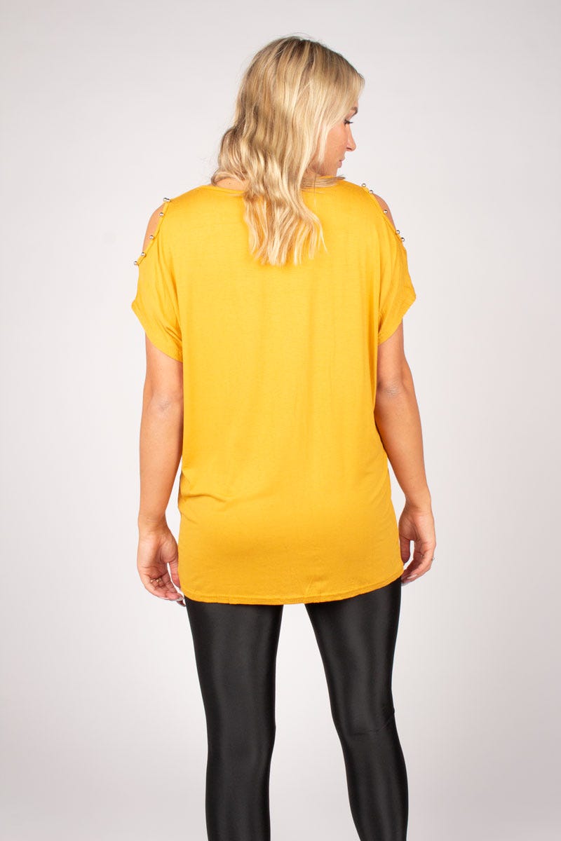 T-shirt m. svanemotiv Mustard