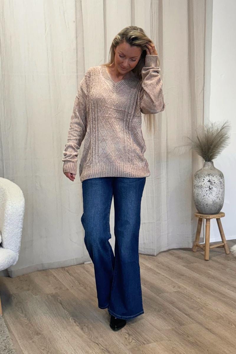 Chenille Pullover Beige