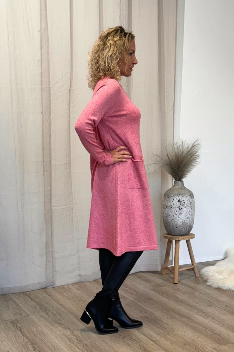 Strickkleid mit Taschen Rosa