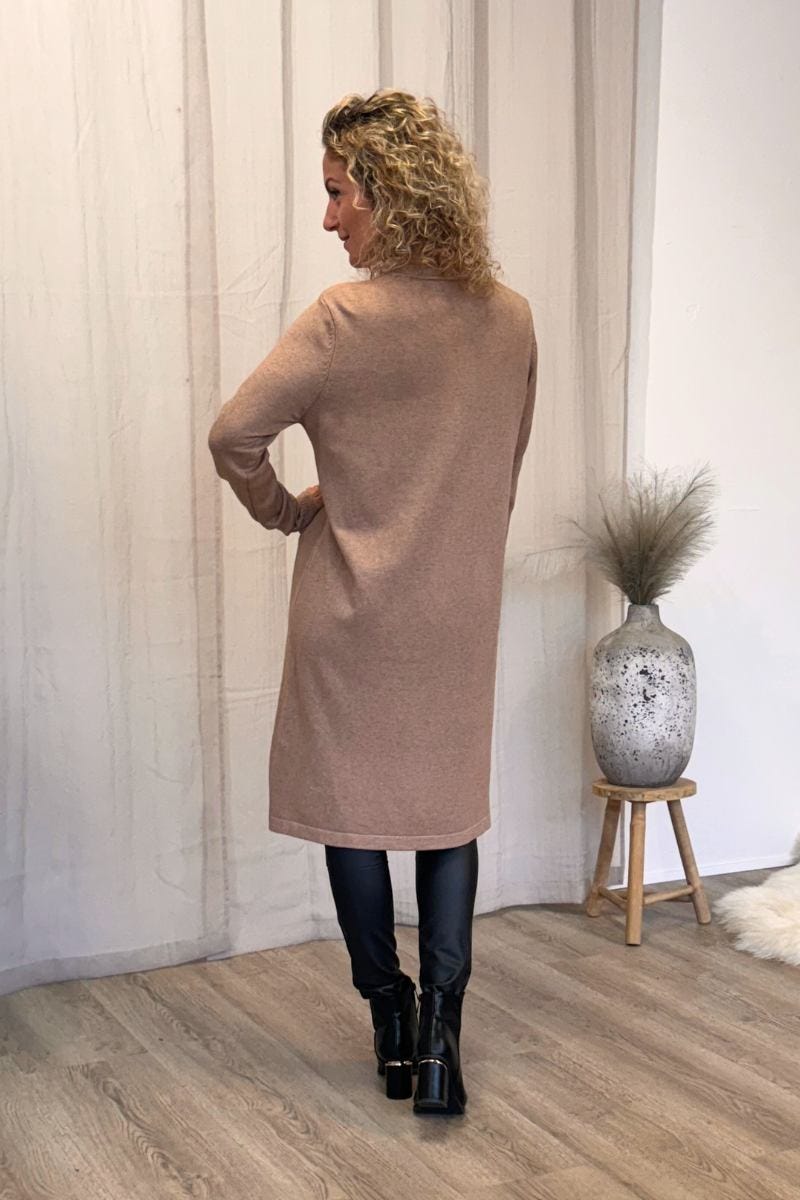 Strickkleid mit Taschen Taupe