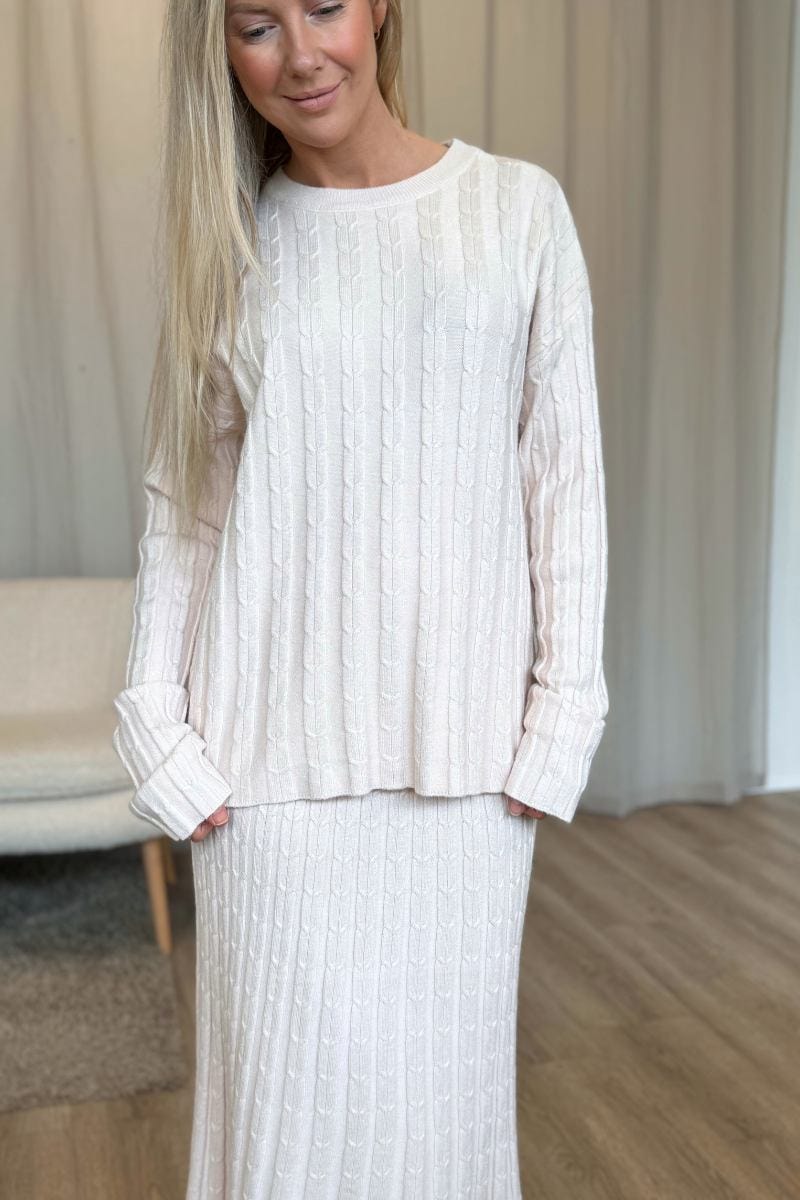 Strickbluse Beige