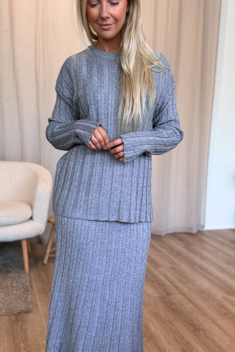 Strickbluse Grau