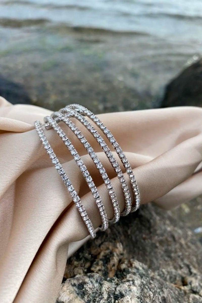 Faith Armband mit Steinen, silber