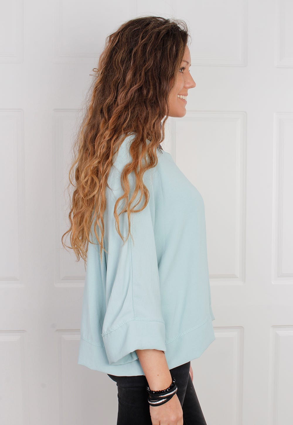 Bluse mit weiten Ärmeln, mint