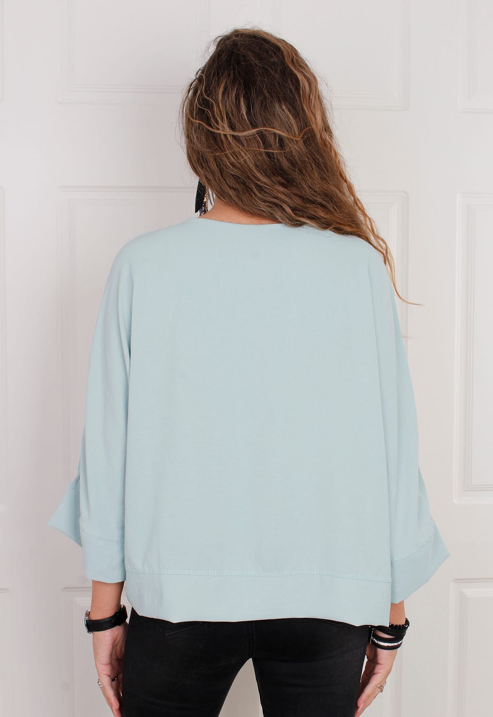 Bluse mit weiten Ärmeln, mint