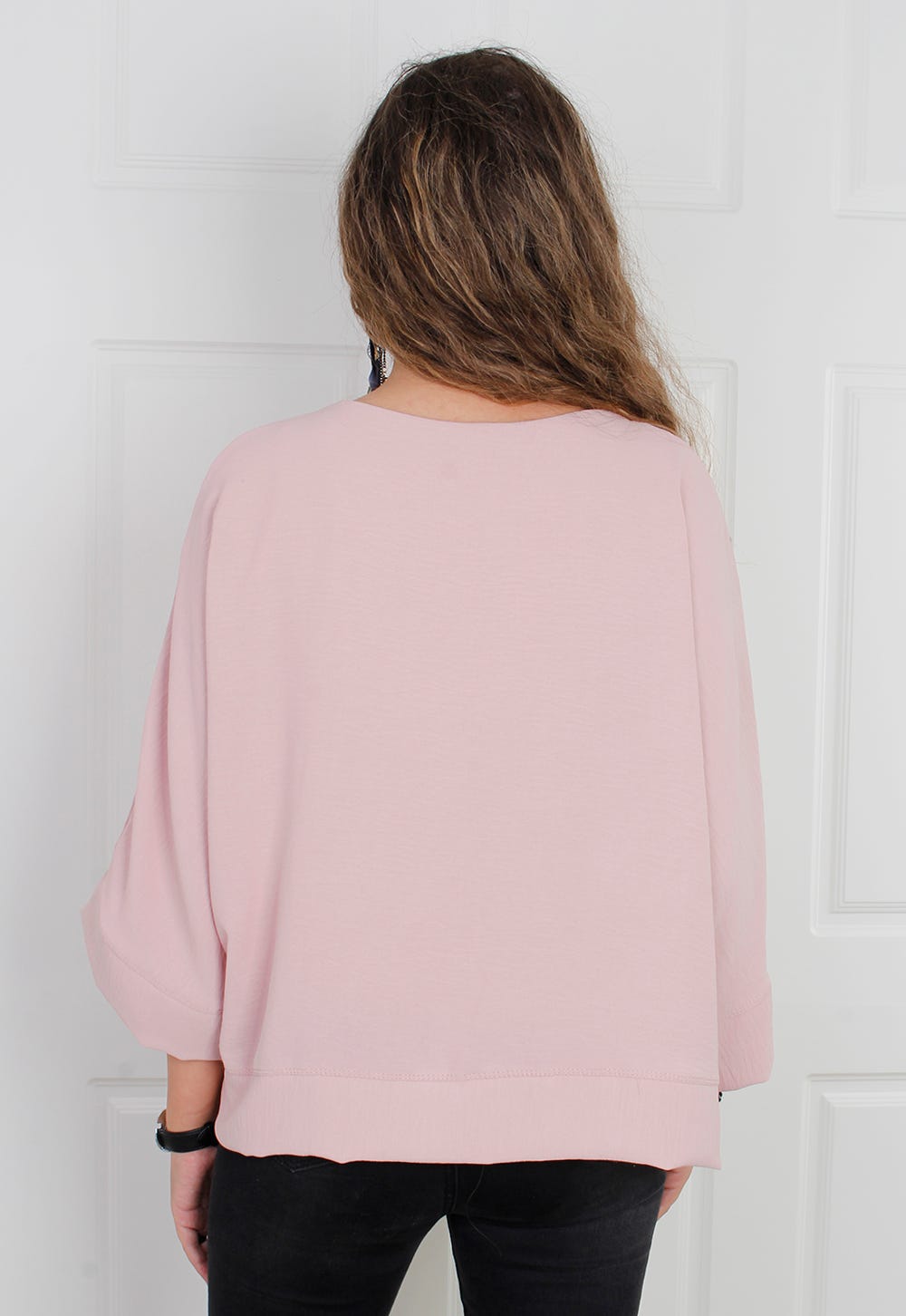 Bluse mit weiten Ärmeln, rosa