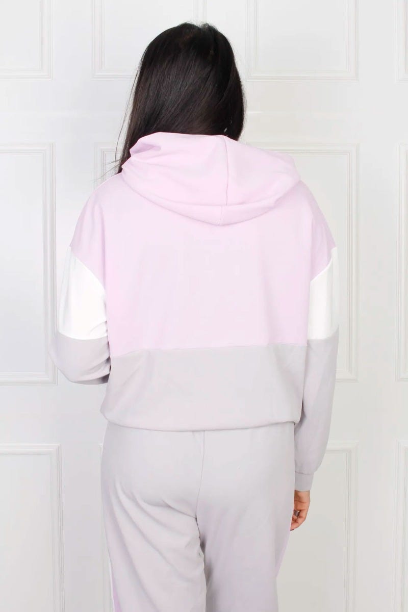 Hoodie, grau/lila