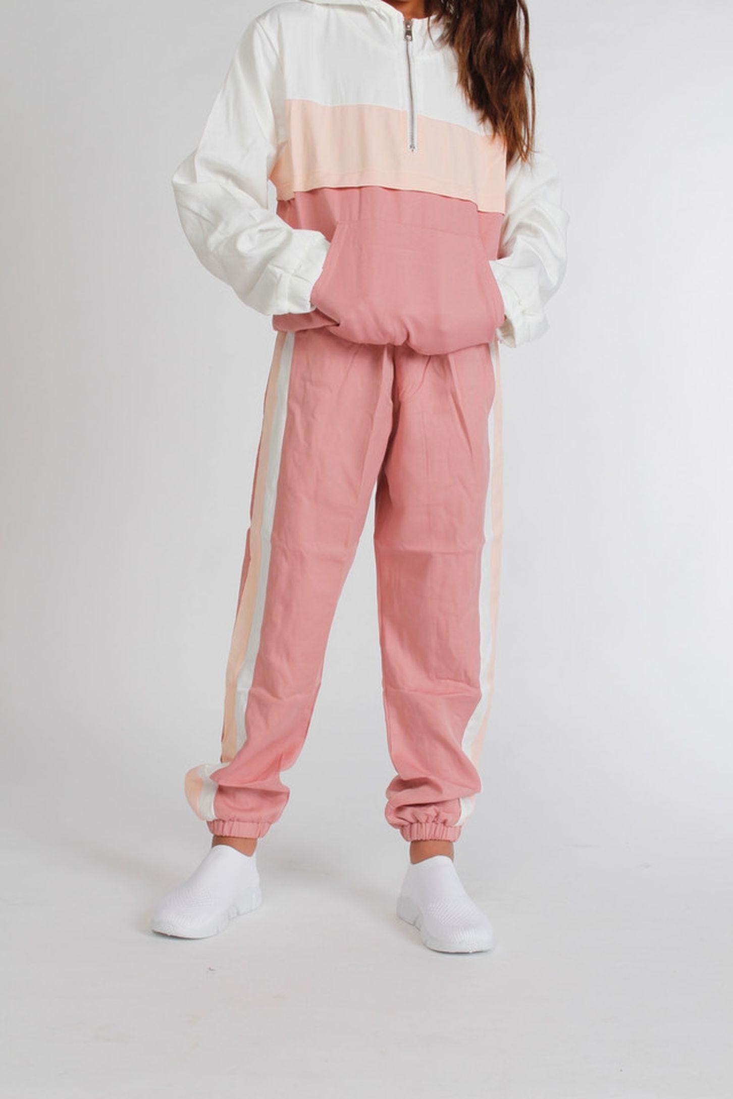 Hoodie med lomme, pink