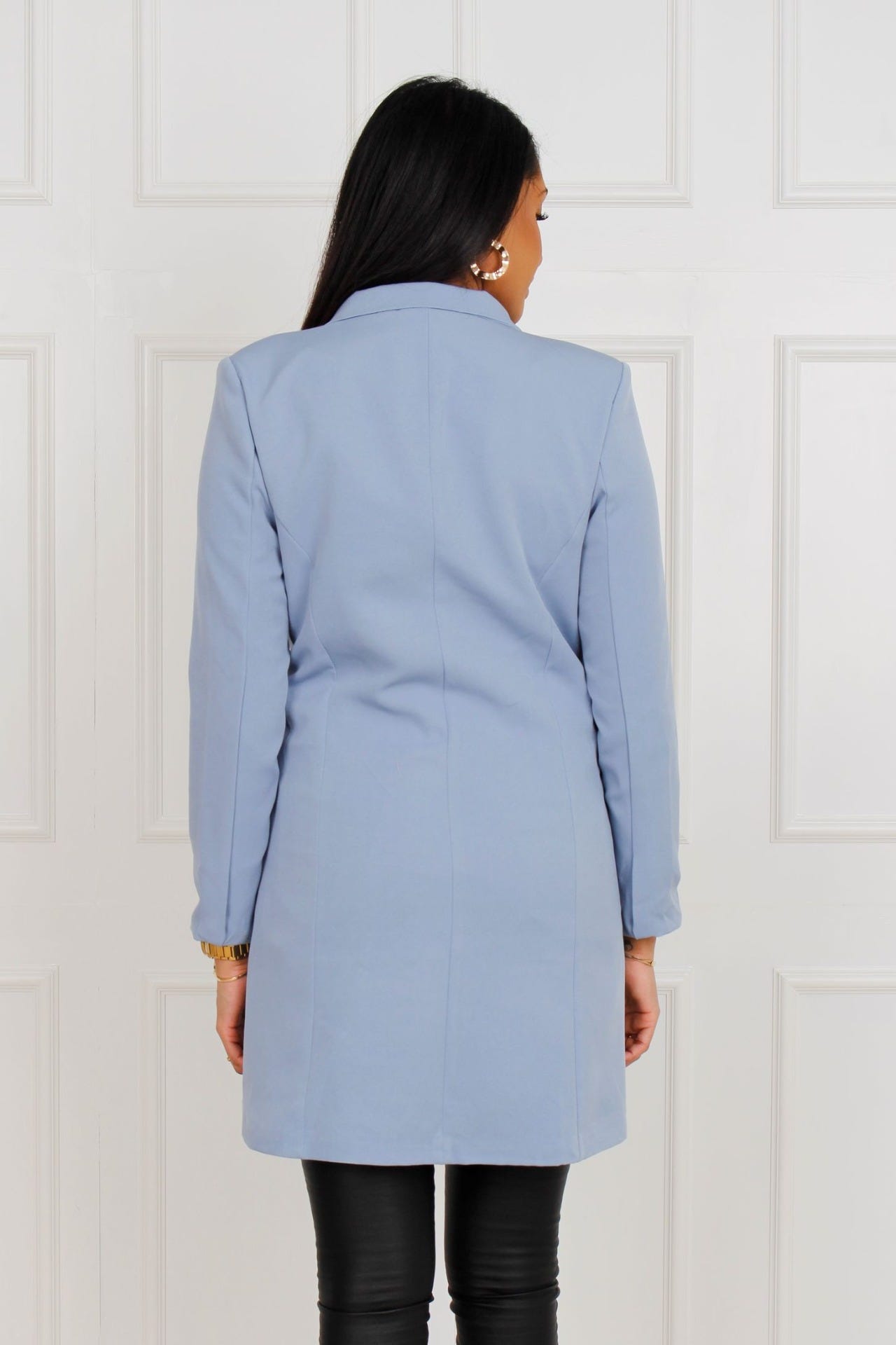 Clara Blazer lang, himmelblau