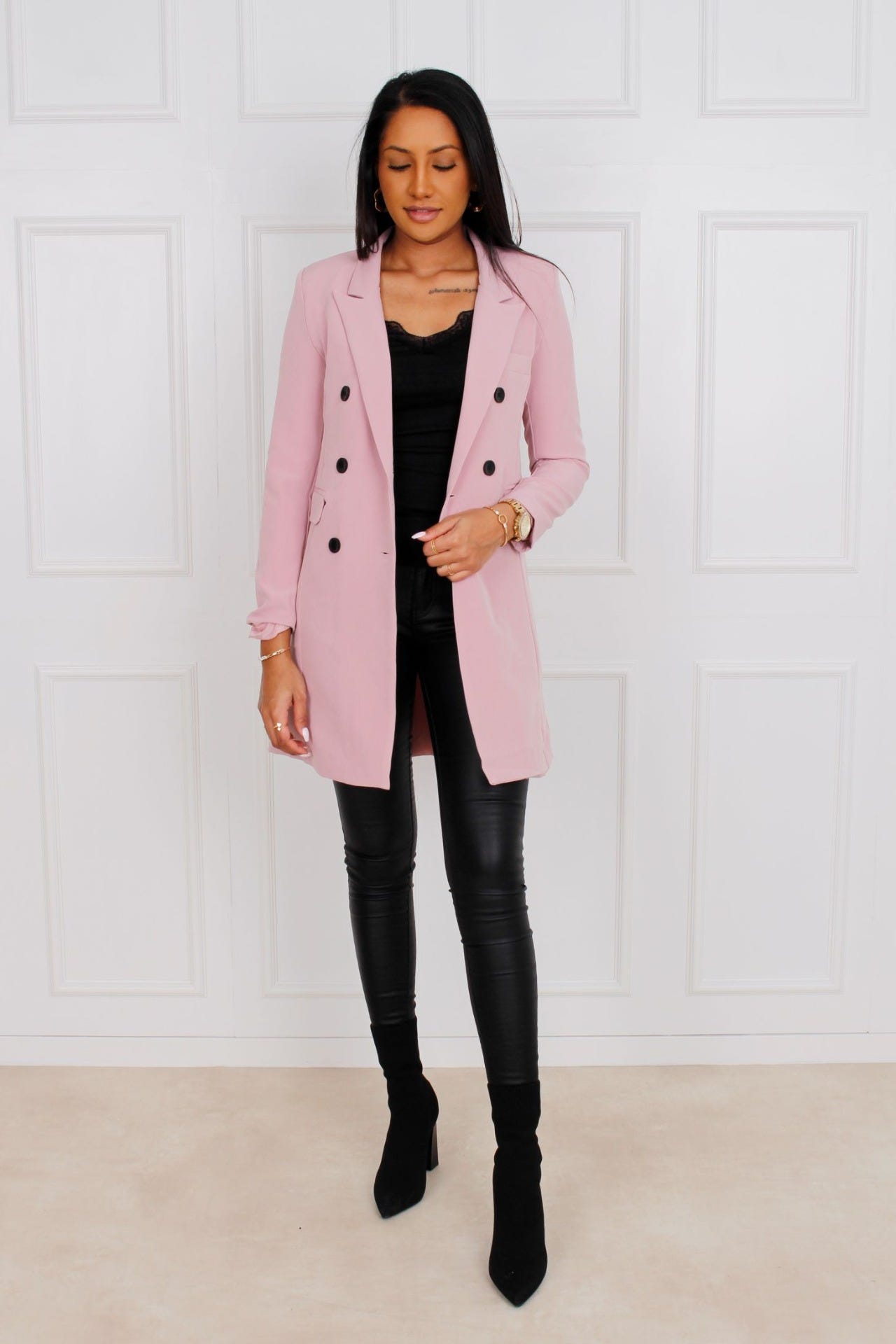 Clara Blazer lang, rosa