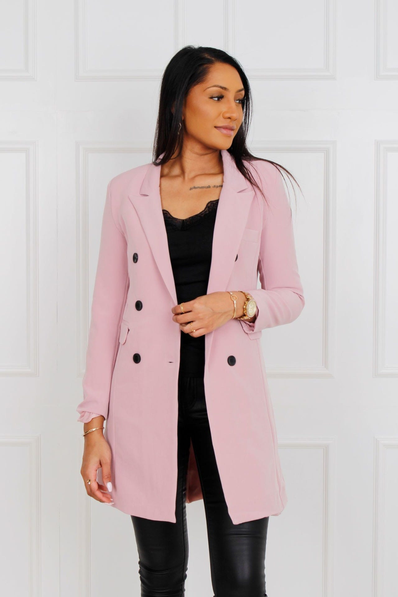 Clara Blazer lang, rosa