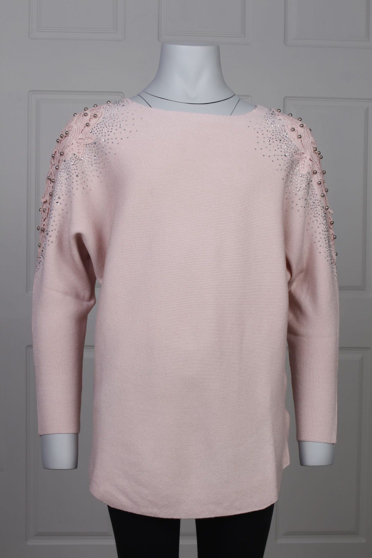 Strickpullover mit Details, pink