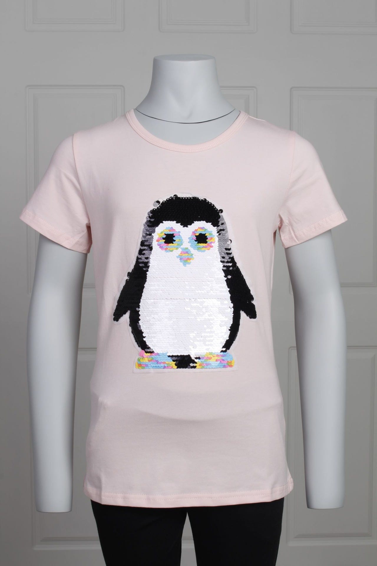 T-Shirt mit Pinguinmotiv, pink