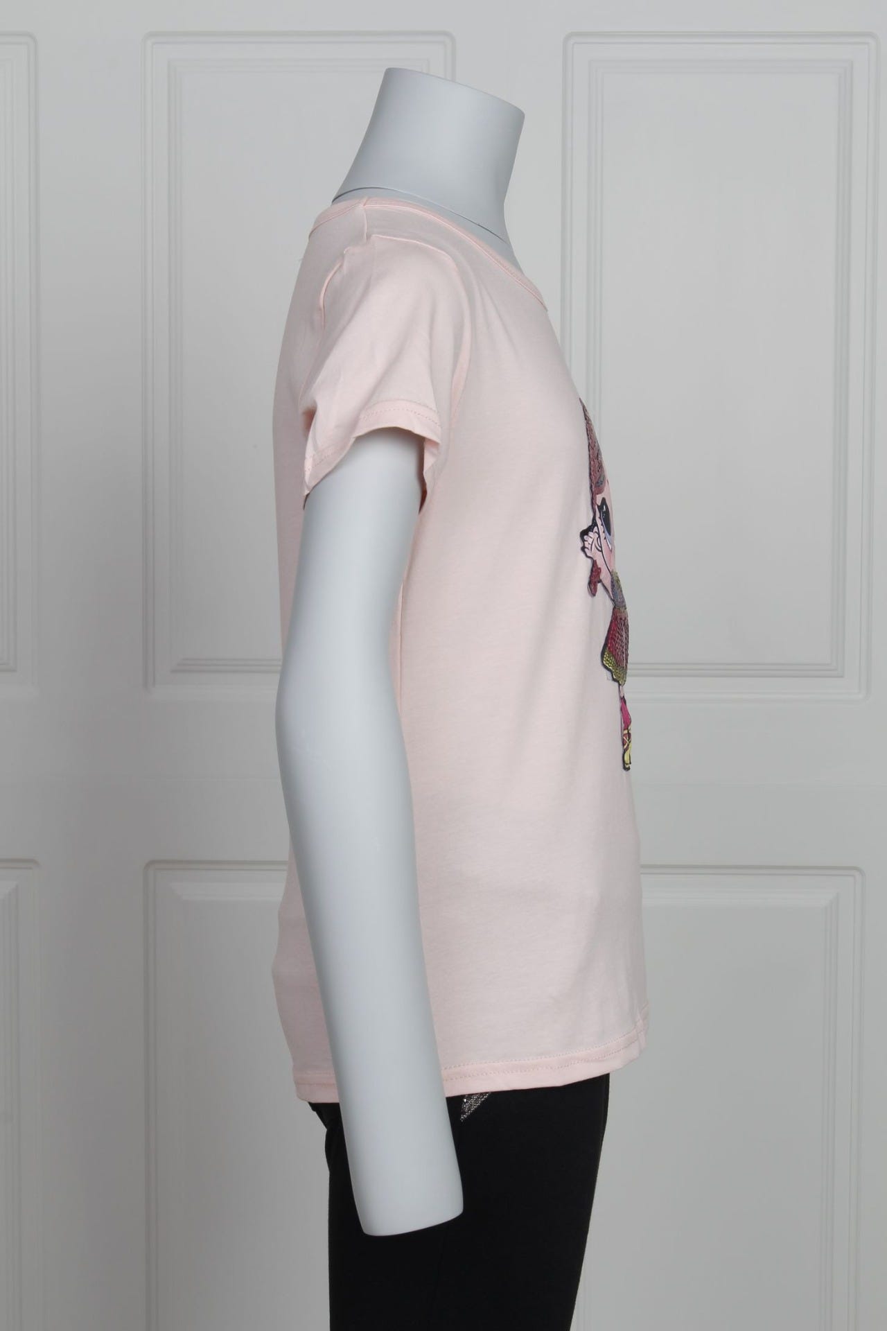 T-shirt med dukke motiv, pink pige