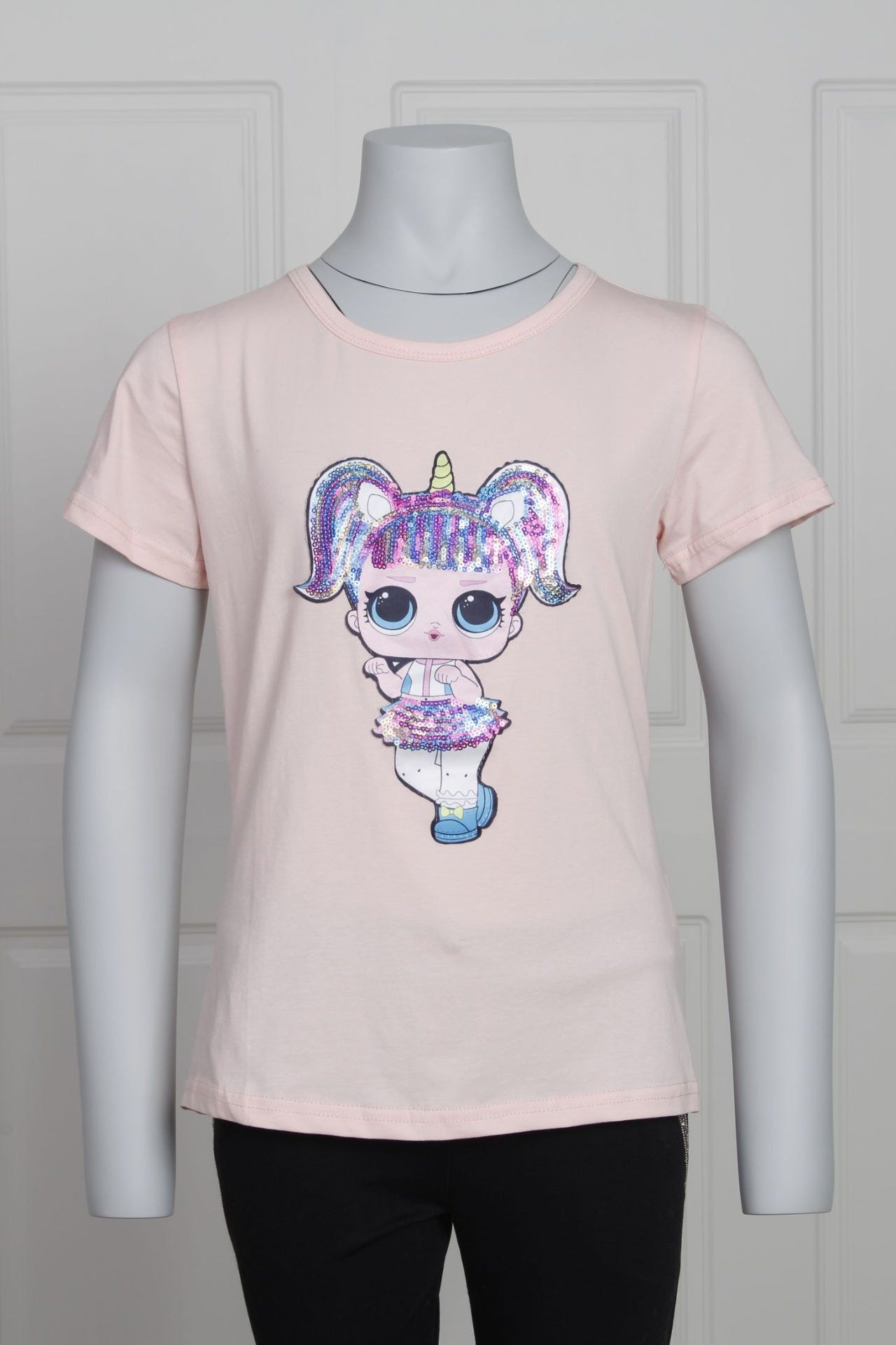 T-Shirt mit Puppenmotiv, pink