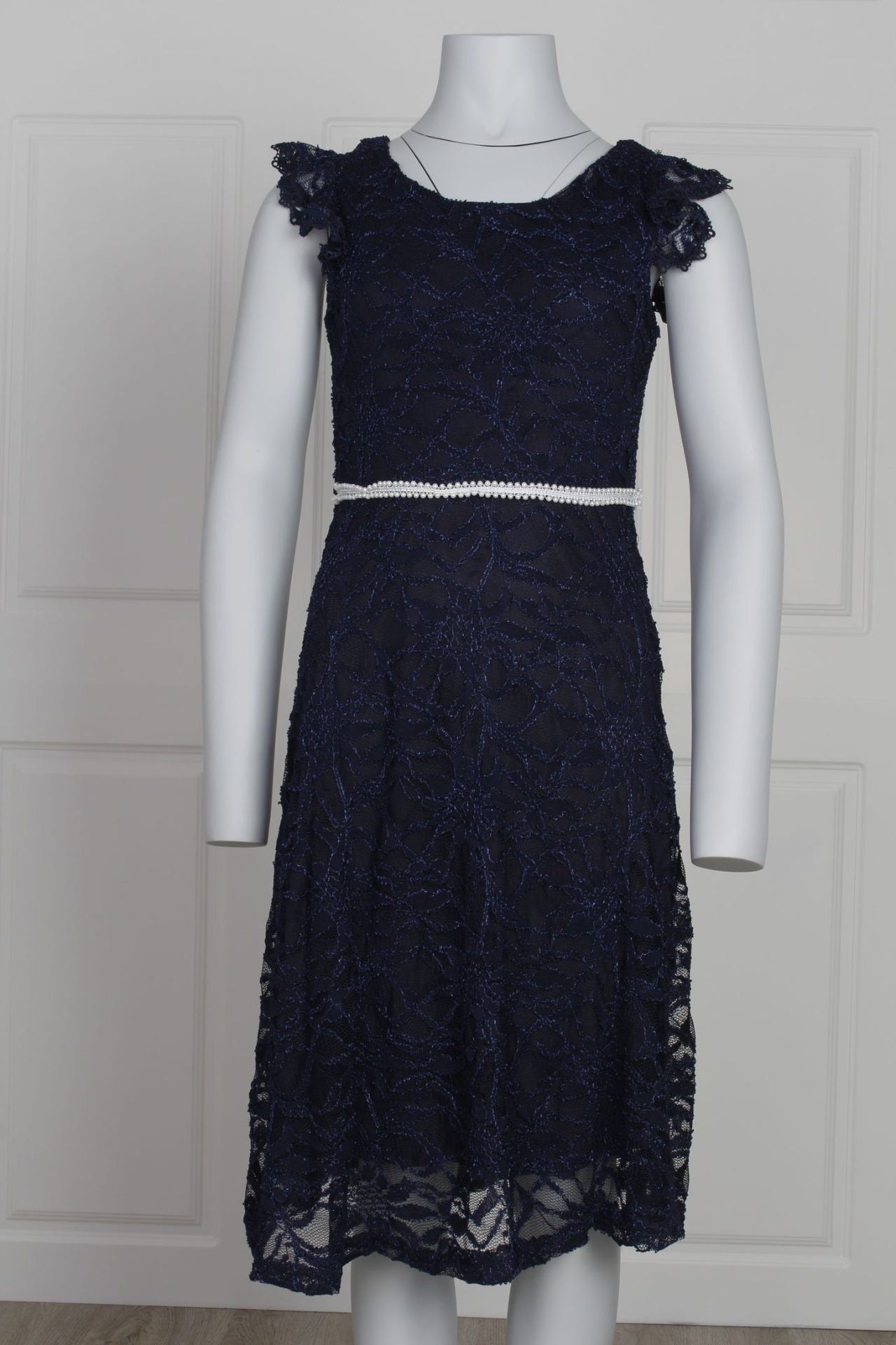 Spitzenkleid, navy 