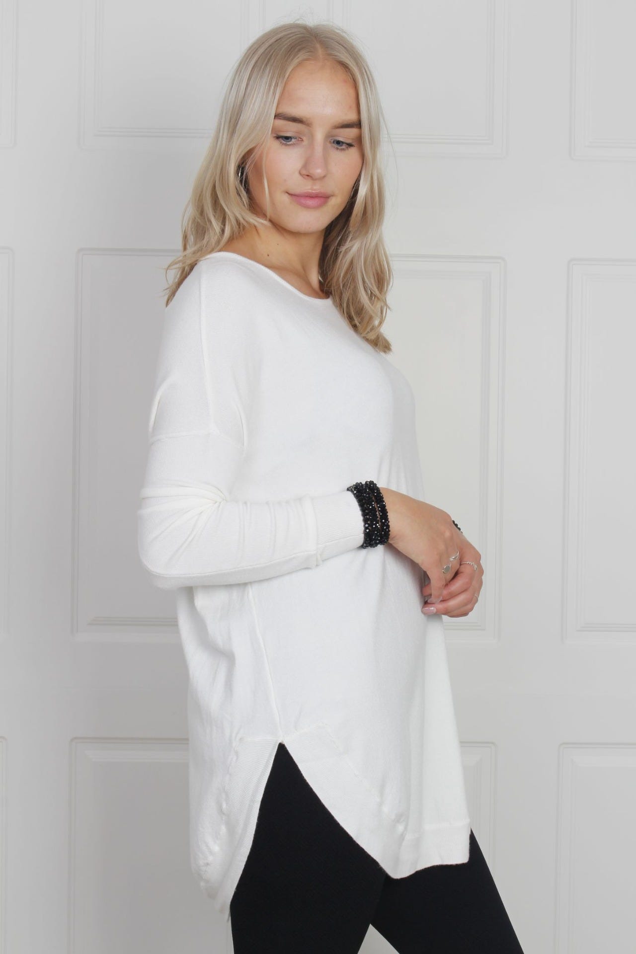 Bluse med drømmefanger, creme